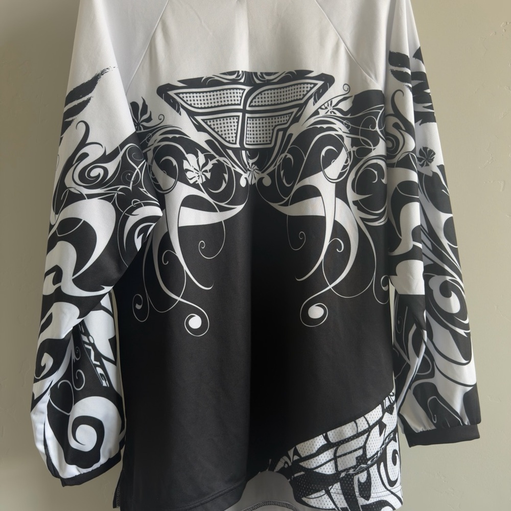 Men's Fly Racing Kinetic Pro Series Jersey – Black & White Graphic‎ – Size XL